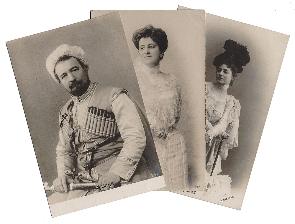 Фотопортреты: Лидия Яворская, Вера Мичурина и Анджело Мазини. Комплект из 3 открыток