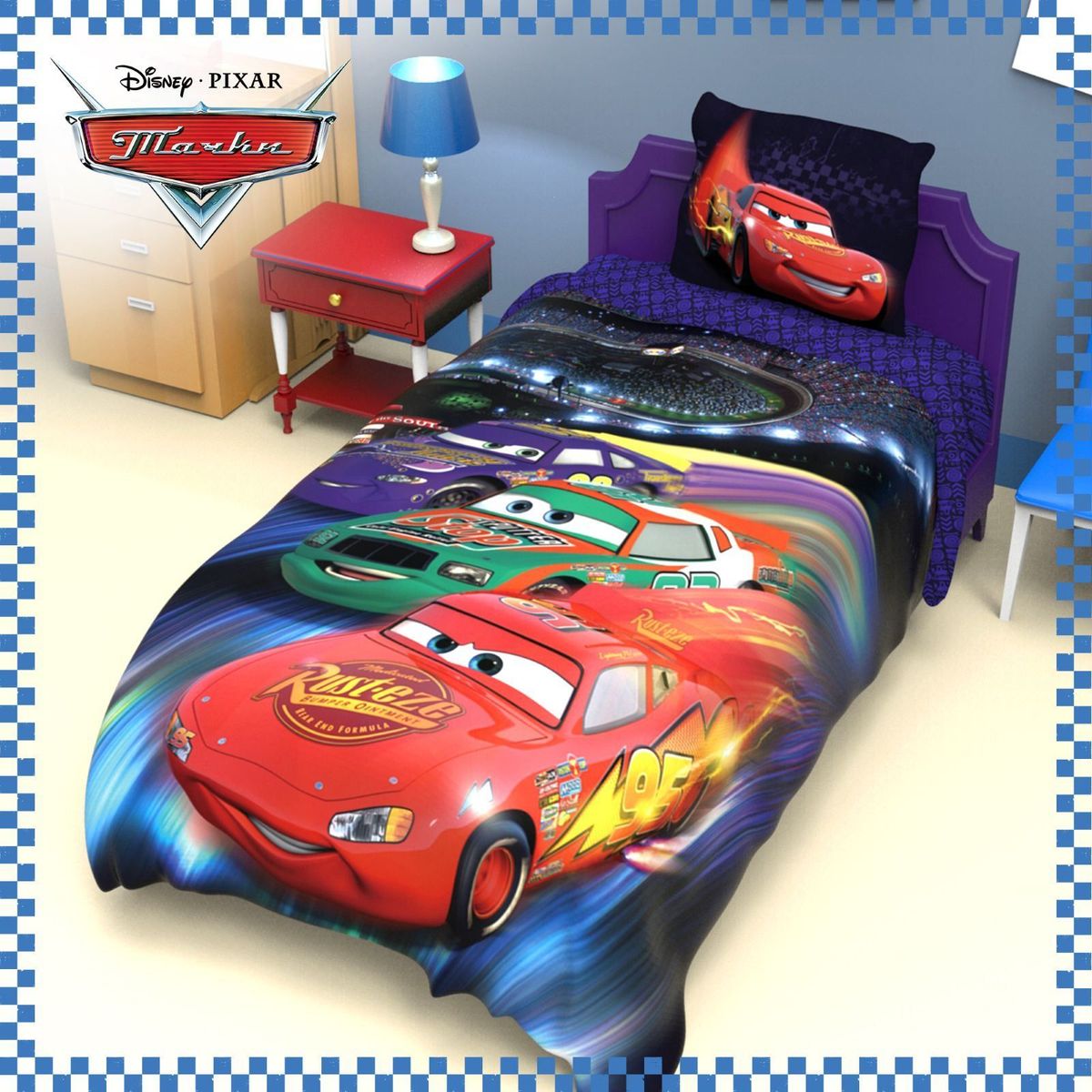 Disney Комплект детского постельного белья Тачки 1,5 спальное