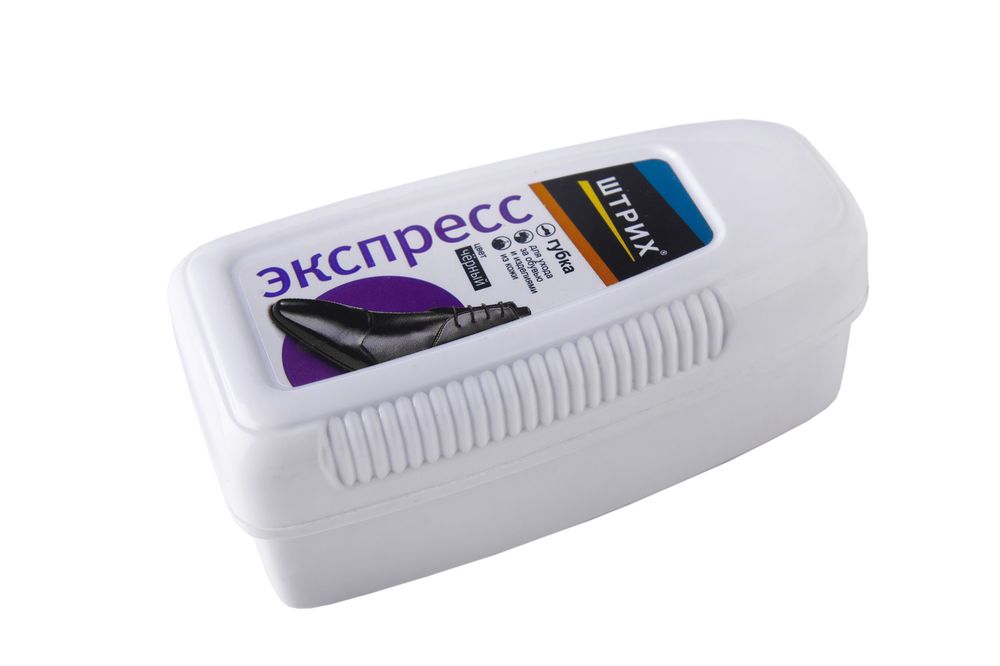 Губка для обуви Штрих Экспресс, цвет черныйт0001393 Губка для обуви Штрих Экспресс, цвет черныйт0001393Удобная в применении эргономичная губка в форме трапеции для обуви и изделий из гладкой кожи. Эффективно очищает поверхность изделия, придаёт глянцевый блеск и защищает от воздействия внешней среды. Товар сертифицирован.