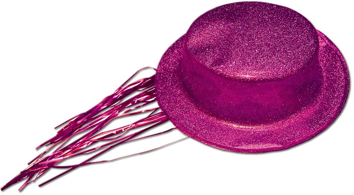 Partymania Шляпа карнавальная с дождиком цвет розовый