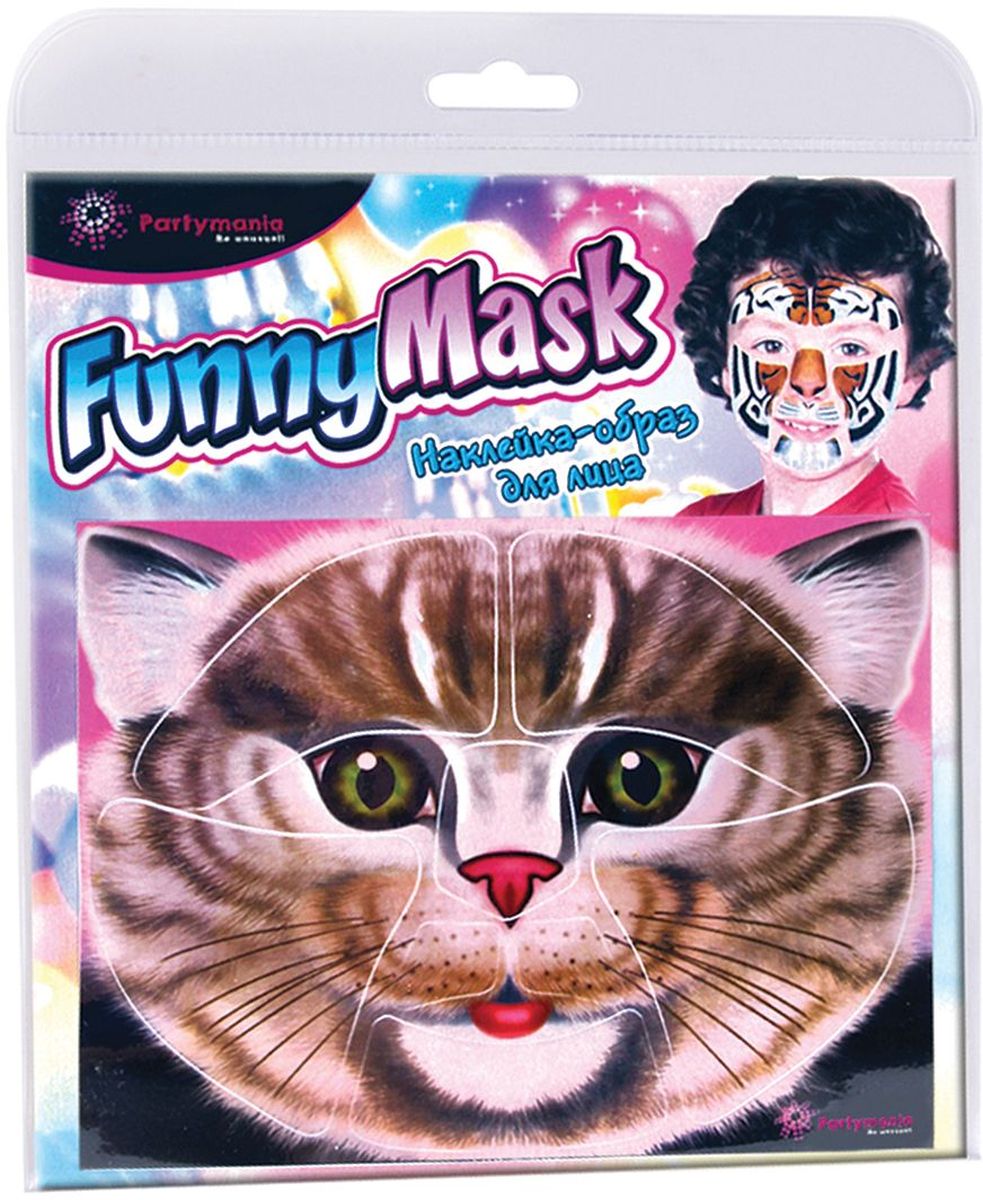 Partymania Наклейка-образ для лица Funny Mask Кот