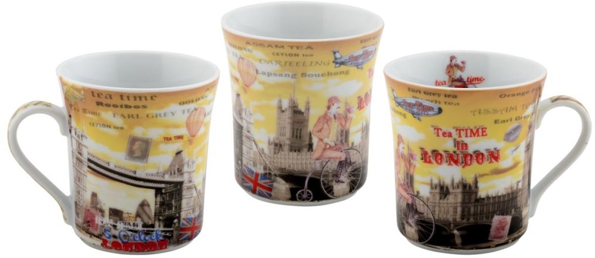 Набор кружек GiftnHome, 300 мл, 3 штMUG Teatime 6 Набор кружек GiftnHome, 300 мл, 3 штMUG Teatime 6Набор GiftnHome состоит из 3 кружек, выполненных из высококачественного глазурованного фарфора. Изделия декорированы изысканными рисунками. Такой набор станет изящным украшением стола к чаепитию и согреет вас вашим любимым напитком. Отличный подарок к любому случаю.