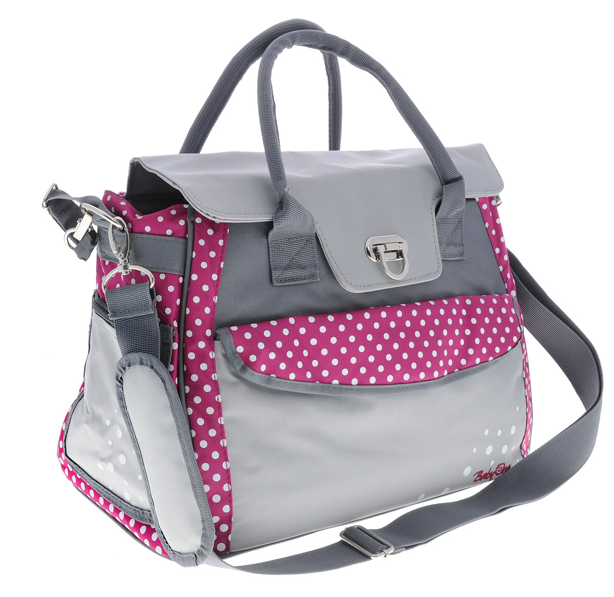 BabyOno Сумка для мамы Style цвет серый темно-розовый babyono сумка so city с матрасиком для пеленания