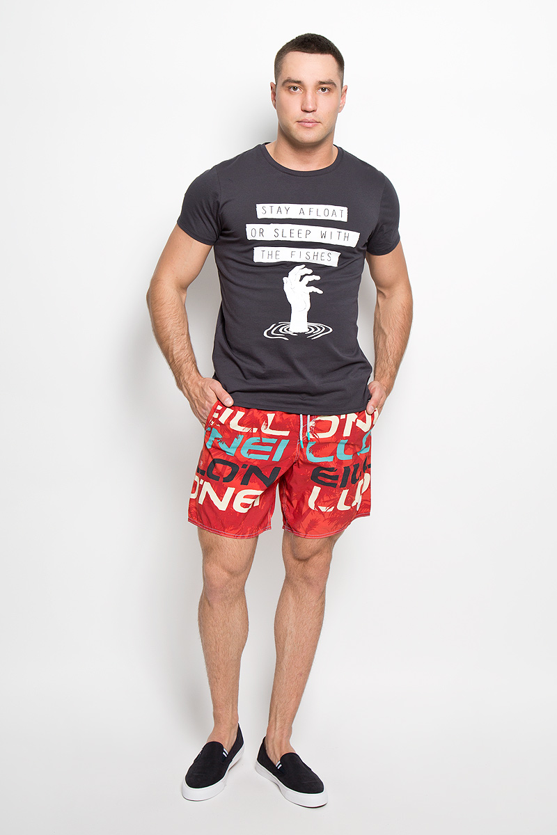 Футболка мужская ONeill, цвет: графитовый. 602337-9010. Размер XL (52)602337-9010 Футболка мужская ONeill, цвет: графитовый. 602337-9010. Размер XL (52)602337-9010Стильная мужская футболка ONeill, выполненная из высококачественного хлопка с добавлением полиэстера, обладает высокой воздухопроницаемостью и гигроскопичностью, позволяет коже дышать. Такая футболка великолепно подойдет как для повседневной носки, так и для спортивных занятий.Модель с короткими рукавами и круглым вырезом горловины - идеальный вариант для создания модного современного образа. Футболка оформлена принтом с надписью Stay Afloat Or Sleep With The Fishes. Такая модель подарит вам комфорт в течение всего дня и послужит замечательным дополнением к вашему гардеробу.