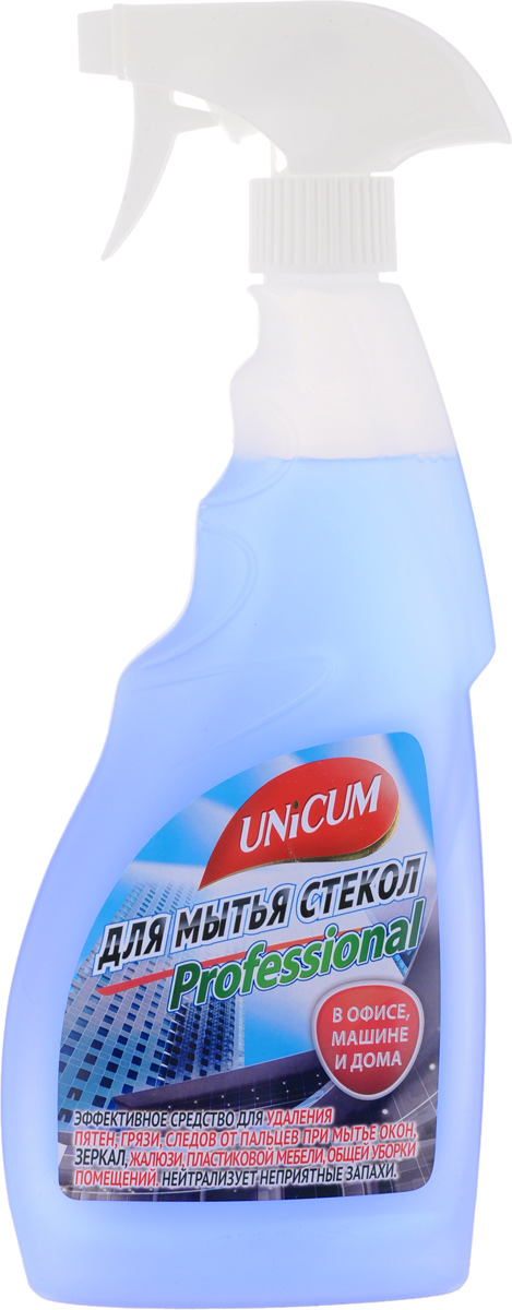 Средство для мытья стекол Unicum, 500 мл300285 Средство для мытья стекол Unicum, 500 мл300285Средство Unicum высокоэффективное средство для мягкой очистки гладких и блестящих поверхностей - стекла, зеркал, пластика, кафеля, нержавеющей стали и других видов водостойких материалов и покрытий. Средство быстро удаляет следы от высохших капель воды, следы от рук, мягко очищает полимерные покрытия пластиковых окон, придает блеск и оставляет защитный нанослой, препятствующий налипанию пыли.Товар сертифицирован.