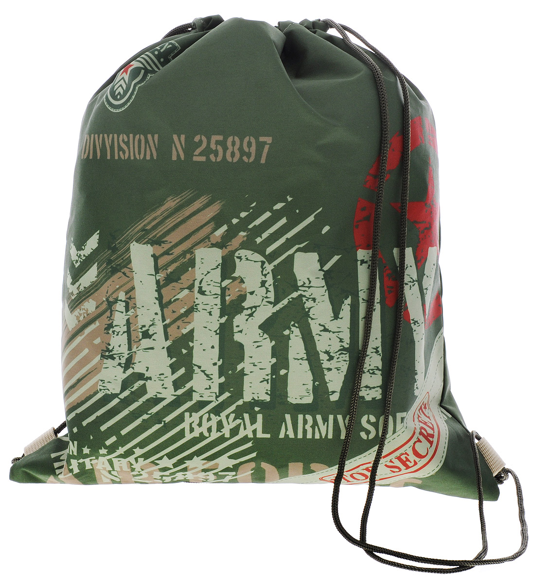 Grizzly Мешок для обуви ArmyOM-667-9/1 Grizzly Мешок для обуви ArmyOM-667-9/1Мешок для обуви Grizzly Army идеально подойдет как для хранения, так и для переноски сменной обуви и одежды.Мешок выполнен из прочного материала и содержит одно вместительное отделение, затягивающееся с помощью текстильных шнурков. Шнурки фиксируются в нижней части сумки, благодаря чему ее можно носить за спиной как рюкзак.Ваш ребенок с радостью будет ходить с таким аксессуаром в школу!Уход: протирать мыльным раствором (без хлора) при температуре не выше 30 градусов.