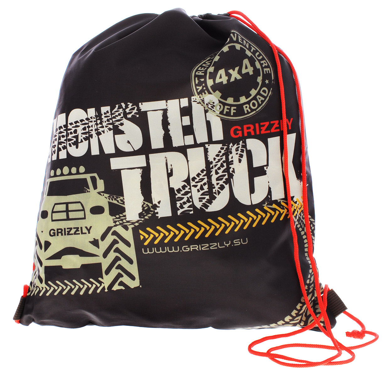 Grizzly Мешок для обуви Monster TruckOM-671-2/1 Grizzly Мешок для обуви Monster TruckOM-671-2/1Мешок для обуви Grizzly Monster Truck идеально подойдет как для хранения, так и для переноски сменной обуви и одежды.Мешок изготовлен из ткани Оксфорд с водоотталкивающей пропиткой и содержит одно вместительное отделение, затягивающееся с помощью текстильных шнурков. Плотная прочная ткань надежно защитит сменную обувь и одежду школьника от непогоды, а удобные шнурки позволят носить мешок, как в руках, так и за спиной.Ваш ребенок с радостью будет ходить с таким аксессуаром в школу!Уход: протирать мыльным раствором (без хлора) при температуре не выше 30 градусов.