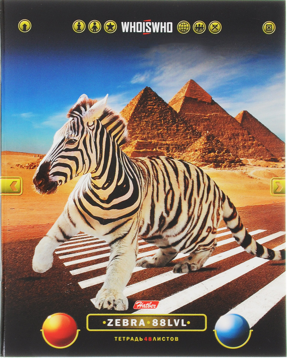 Hatber Тетрадь Zebra 48 листов в клетку48Т5В1_14737 Hatber Тетрадь Zebra 48 листов в клетку48Т5В1_14737Тетрадь Hatber Zebra подойдет школьнику, студенту для различных записей.Обложка тетради выполнена из плотного картона, что позволит сохранить тетрадь в аккуратном состоянии на протяжении всего времени использования. Лицевая сторона оформлена изображением забавного животного, которое заставит вас улыбаться каждый раз, когда вы будете брать в руки тетрадь.Внутренний блок тетради, соединенный двумя металлическими скрепками, состоит из 48 листов белой бумаги. Стандартная линовка в клетку голубого цвета дополнена полями.