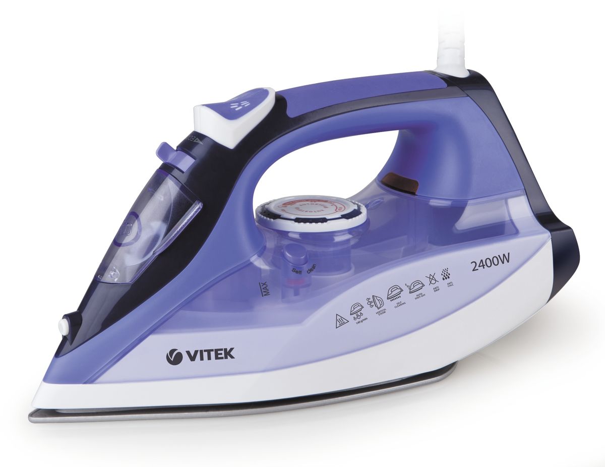 Vitek VT-1239(B) утюгVT-1239(B) Vitek VT-1239(B) утюгVT-1239(B)Благодаря привлекательному дизайну и высоким техническим характеристикам новинка станет незаменимым помощником для каждой хозяйки. Модель Vitek VT-1239 оснащена уникальной подошвой UniСera с двойным керамическим покрытием, что обеспечивает по-настоящему сверхлегкое и беспрепятственное скольжение в любом направлении по ткани даже с самой сложной фактурой. Благодаря такой подошве ткань разглаживаетсябез образования складок, значительно повышая качество глажения. Одновременно с этим подошва с двойным керамическим покрытием UniСera устойчива к царапинам, и ее очень легко чистить.Наряду с регулируемой подачей постоянного пара и мощным паровым ударом(140 г/мин), модель оснащена функцией вертикального отпаривания. Безопасность эксплуатации обеспечит функция автоматического отключения. Если вы оставили утюг включенным в горизонтальном положении, то он отключится через 30 секунд, а в вертикальном – через 8 минут. Теперь вам не страшна опасность пожара или прожигания ткани.Важной характеристикой данной модели является мощность (2400 Вт), от которой в значительной мере зависит эффективность глажения. Мощность утюга влияет на скорость нагрева и эффективность отпаривания. Традиционное колесико регулировки температуры позволит привычным движениемвыбрать нужный тип температуры, а встроенный электронный датчик поможет точно поддерживать выбраннуютемпературу подошвыв процессе глажения, что необходимо для сохранения безупречного вида деликатных тканей.