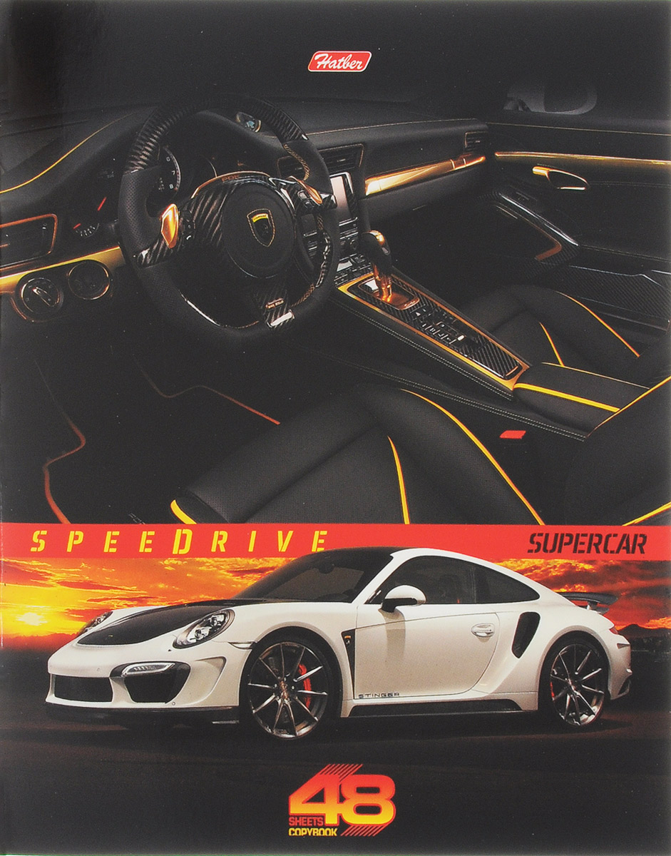 Hatber Тетрадь Super Car 48 листов в клетку цвет машины белый48Т5В1_14547 Hatber Тетрадь Super Car 48 листов в клетку цвет машины белый48Т5В1_14547Тетрадь Hatber Super Car подойдет для школьников и студентов.Обложка, выполненная из плотного картона, позволит сохранить тетрадь в аккуратном состоянии на протяжении всего времени использования. Лицевая сторона дополнена изображением стильного авто марки Porsche.Внутренний блок тетради, соединенный двумя металлическими скрепками, состоит из 48 листов белой бумаги. Стандартная линовка в клетку голубого цвета дополнена полями.