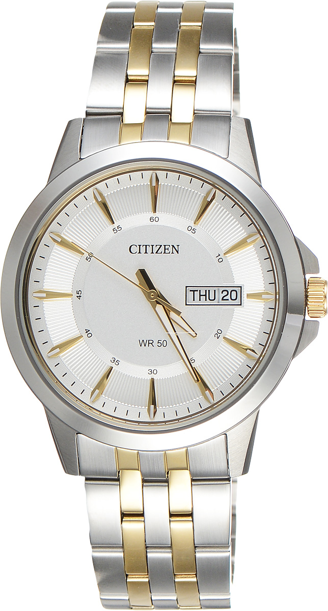 Часы наручные мужские Citizen, цвет: белый, стальной. BF2018-52AE