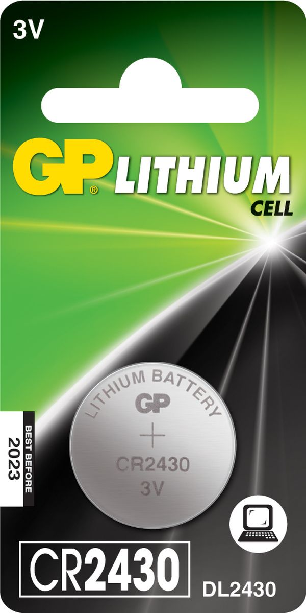 Батарейка литиевая GP Batteries, тип СR2430, 3В, 1 шт8237 Батарейка литиевая GP Batteries, тип СR2430, 3В, 1 шт8237Литиевые элементы питания GP показывают великолепный результат в профессиональных приборах, а также в устройствах с высоким потреблением энергии. Они идеальны для медицинских приборов и отлично работают в экстремальных погодных условиях. * Лучшее решение для профессиональных и медицинских приборов* На 40% легче обычных батареек* Демонстрируют превосходный результат при экстремальных погодных условиях (от -40°C до 60°C)* Встроенная система защиты* Длительный срок хранения (10 лет)