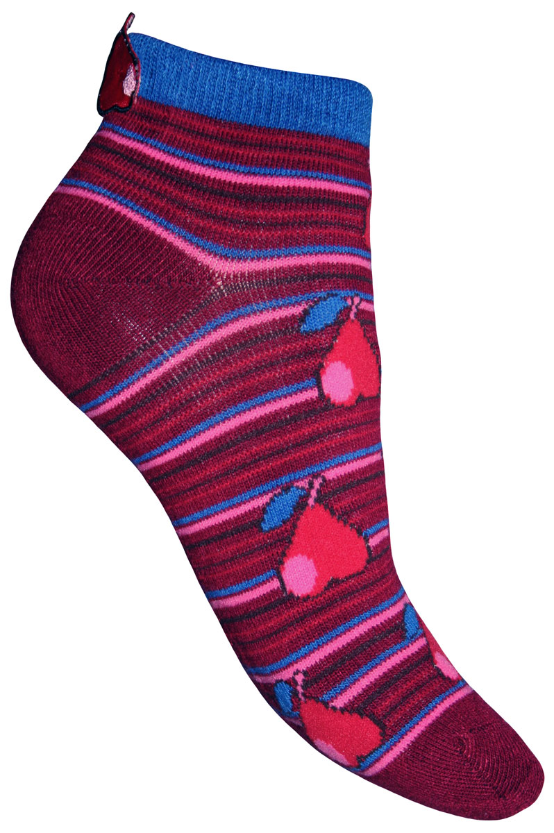 Носки для девочки Master Socks Sunny Kids, цвет: бордовый. 82610. Размер 2082610 Носки для девочки Master Socks Sunny Kids, цвет: бордовый. 82610. Размер 2082610Детские носки Master Socks Sunny Kids изготовлены из высококачественных материалов. Ткань очень мягкая и тактильно приятная. Содержание бамбука в составе обеспечивает высокую прочность, эластичность и воздухопроницаемость. Изделие хорошо стирается, длительное время сохраняет привлекательный внешний вид. Эластичная резинка мягко облегает ножку ребенка, обеспечивая удобство и комфорт. Укороченная модель оформлена принтом в полоску и изображением груш. Украшены носочки аппликацией в виде груши. Красивые и удобные носочки станут отличным дополнением к детскому гардеробу!Уважаемые клиенты!Размер, доступный для заказа, является длиной стопы.