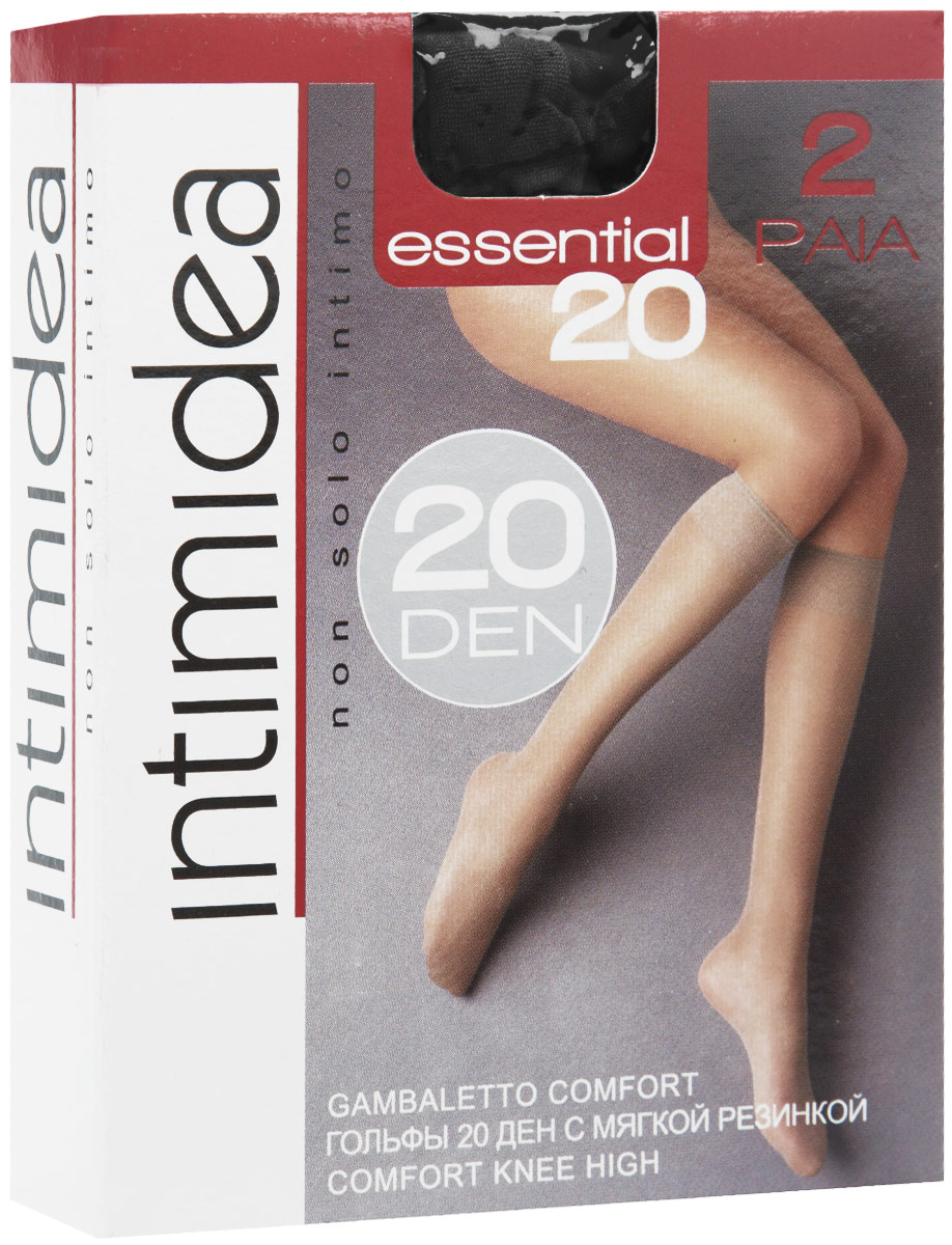 Гольфы женские Intimidea Essential 20, цвет: Nero (черный), 2 пары. Размер универсальныйEssential 20 Nero Гольфы женские Intimidea Essential 20, цвет: Nero (черный), 2 пары. Размер универсальныйEssential 20 NeroЭластичные женские гольфы Intimidea Essential, выполненные из полиамида с добавлением эластана, идеально подойдут для повседневной носки. Модель дополнена мягкой удобной резинкой и укрепленным мыском. В комплект входят 2 пары.Плотность: 20 Den.