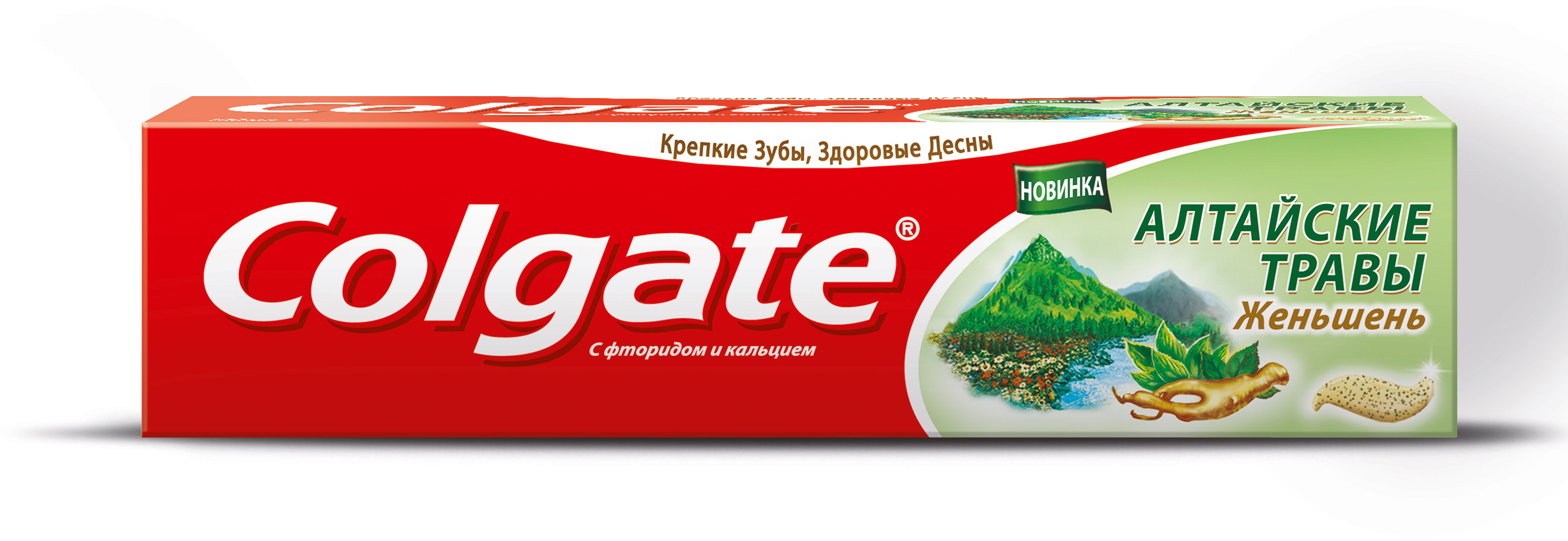 Colgate Зубная паста Алтайские Травы Женьшень 100 мл040149365 Colgate Зубная паста Алтайские Травы Женьшень 100 мл040149365Зубная паста Colgate Алтайские Травыразработана специально для российских потребителей и соединяет научные знания Colgate с широкоизвестными травами, растущими на Атлае, для эффективной защиты зубов и десен • Содержит натуральные экстракты – ромашка, алоэ, мята и женшень - известные своими целительными свойствами • Содержит фторид и кальций для укрепления ваших зубов и здоровья десен