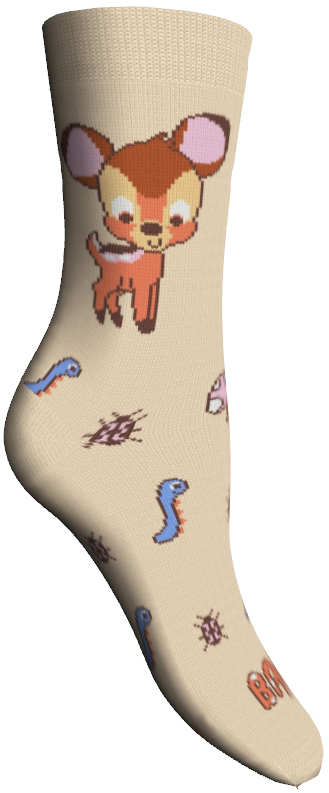 Носки женские Master Socks, цвет: бежевый. 15800. Размер 2515800 Носки женские Master Socks, цвет: бежевый. 15800. Размер 2515800Удобные носки Master Socks, изготовленные из высококачественного комбинированного материала, очень мягкие и приятные на ощупь, позволяют коже дышать.Эластичная резинка плотно облегает ногу, не сдавливая ее, обеспечивая комфорт и удобство. Носки оформлены принтом с изображением героев мультфильма.Практичные и комфортные носки великолепно подойдут к любой вашей обуви.