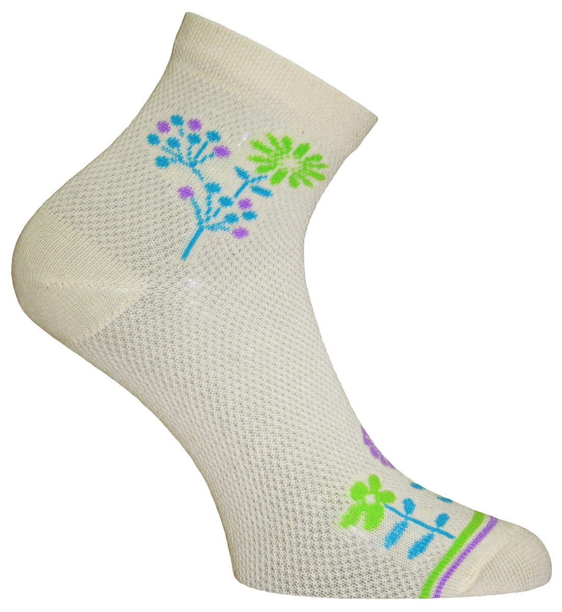 Носки женские Master Socks, цвет: бежевый, голубой. 55011. Размер 2355011 Носки женские Master Socks, цвет: бежевый, голубой. 55011. Размер 2355011Удобные носки Master Socks, изготовленные из высококачественного комбинированного материала, очень мягкие и приятные на ощупь, позволяют коже дышать. Эластичная резинка плотно облегает ногу, не сдавливая ее, обеспечивая комфорт и удобство. Носки с паголенком классической длины оформленыоригинальным принтом в нижней и верхней частях носка. Практичные и комфортные носки великолепно подойдут к любой вашей обуви.