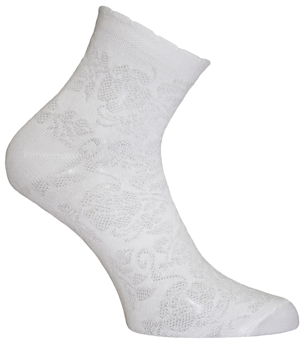 Носки женские Master Socks, цвет: белый. 55057. Размер 2555057 Носки женские Master Socks, цвет: белый. 55057. Размер 2555057Носки Master Socks изготовлены из индийского хлопка с добавлением полиамида и эластана, очень удобных и приятных при носке. Модель оформлена полупрозрачным цветочным принтом. Эластичная резинка плотно облегает ногу, не сдавливая ее, обеспечивая комфорт и удобство.