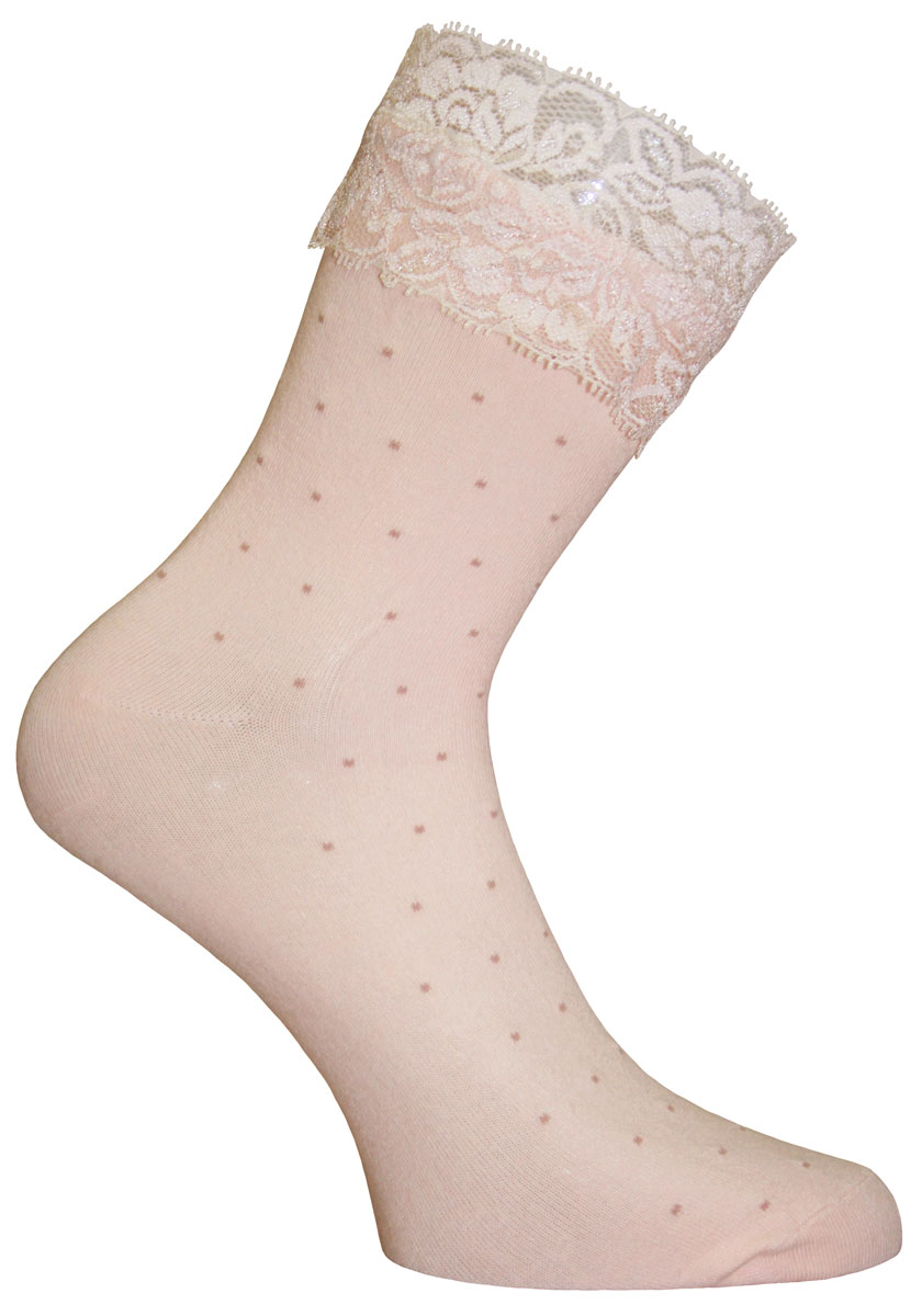 Носки женские Master Socks Soft Cotton, цвет: светло-розовый. 85009. Размер 2585009 Носки женские Master Socks Soft Cotton, цвет: светло-розовый. 85009. Размер 2585009Удобные носки Master Socks изготовлены из высококачественного комбинированного материала, оформленного принтом в горох. Эластичная резинка плотно облегает ногу, не сдавливая ее, обеспечивая комфорт и удобство. Носки с классическим паголенком декорированы вставкой из эластичного кружева.