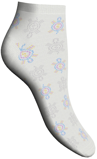 Носки женские Master Socks, цвет: белый. 85605. Размер 2385605 Носки женские Master Socks, цвет: белый. 85605. Размер 2385605Удобные укороченные носки Master Socks, изготовленные из высококачественного комбинированного материала, очень мягкие и приятные на ощупь, позволяют коже дышать.Эластичная резинка плотно облегает ногу, не сдавливая ее, обеспечивая комфорт и удобство. Носки дополнены полупрозрачным орнаментом с изображением черепахи.Практичные и комфортные носки великолепно подойдут к любой вашей обуви.