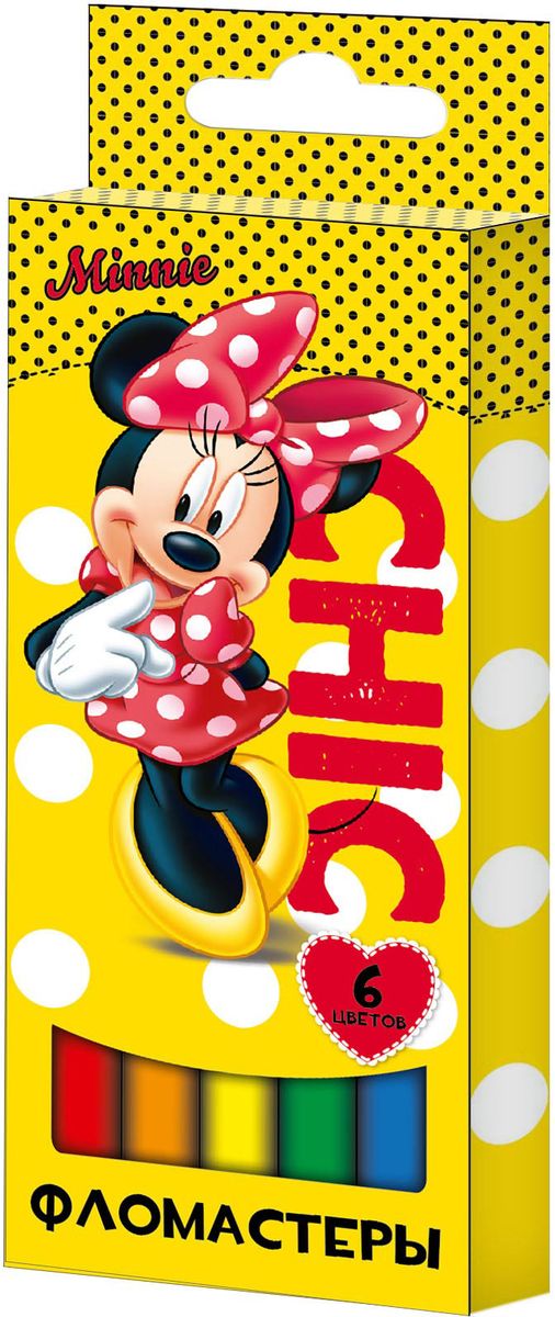 Disney Набор фломастеров Минни 6 цветов29006 Disney Набор фломастеров Минни 6 цветов29006Набор фломастеров Disney Минни поможет вашему ребенку создать неповторимые яркие картинки, а упаковка с любимой героиней будет долгое время радовать малышку.Фломастеры снабжены вентилируемыми колпачками, безопасными для детей. Изготовлены из материала, обеспечивающего прочность корпуса и препятствующего испарению чернил, благодаря этому фломастеры имеют гарантированно долгий срок службы: корпус не ломается, даже если согнуть фломастер пополам.
