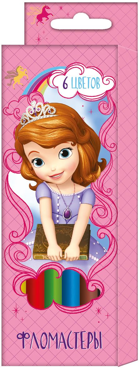 Disney Набор фломастеров София 6 цветов29008 Disney Набор фломастеров София 6 цветов29008Набор фломастеров Disney София поможет вашему ребенку создать неповторимые яркие картинки, а упаковка с любимой героиней будет долгое время радовать малышку.Фломастеры снабжены вентилируемыми колпачками, безопасными для детей. Изготовлены из материала, обеспечивающего прочность корпуса и препятствующего испарению чернил, благодаря этому фломастеры имеют гарантированно долгий срок службы: корпус не ломается, даже если согнуть фломастер пополам.