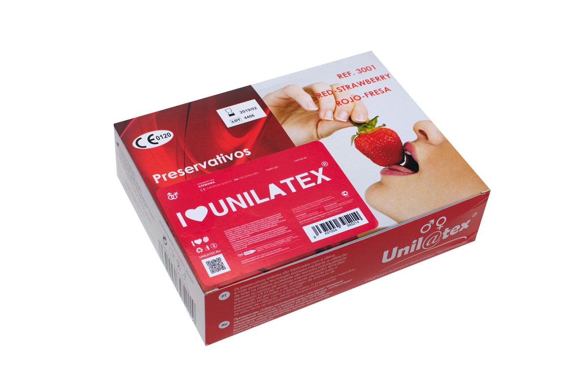 Презервативы Unilatex Red Strawberry, 144 штRef. 3001 Презервативы Unilatex Red Strawberry, 144 штRef. 3001Ароматизированные презервативы из натурального латекса красного цвета, гладкой поверхностью, покрыты силиконовой смазкой с клубничным ароматом.