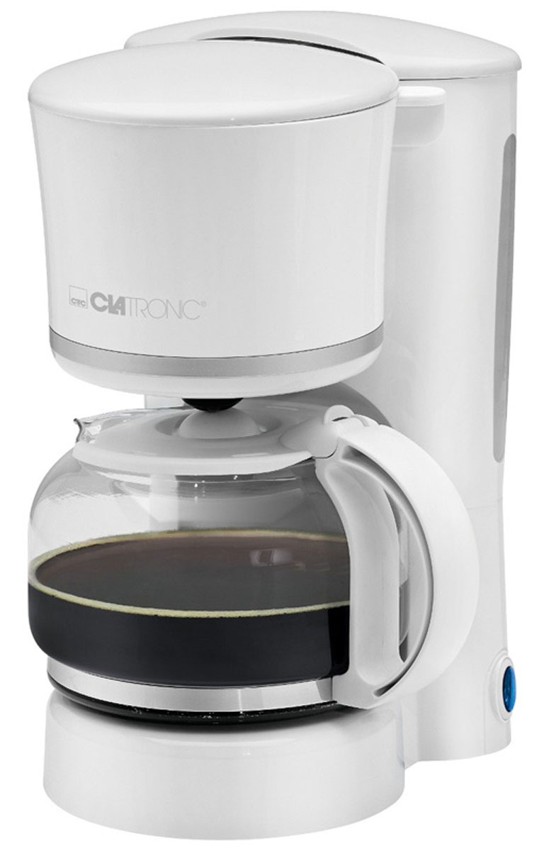 Clatronic KA 3555, White Silver кофеваркаKA 3555 weiss-silber Clatronic KA 3555, White Silver кофеваркаKA 3555 weiss-silberС помощью капельной кофеварки Clatronic KA 3555 вы сможете приготовить вкусный натуральный кофе. Кофеварка рассчитана на приготовление 8-10 чашек кофе (около 1,25 литра). Световой индикатор позволят отследить работу прибора. Подогреваемая подставка для колбы с автоматическим отключением.