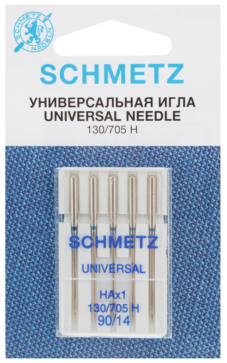 Набор универсальных игл Schmetz, №90, 5 шт22:15.2.VDS Набор универсальных игл Schmetz, №90, 5 шт22:15.2.VDSНабор Schmetz состоит из пяти универсальных игл для бытовых швейных машин. Иглы имеют слегка закругленное острие. Предназначены для большинства видов текстильных материалов, в том числе джерси, синтетики и других.Комплектация: 5 шт. Размер игл: №90.Стандарт: 130/705 H.