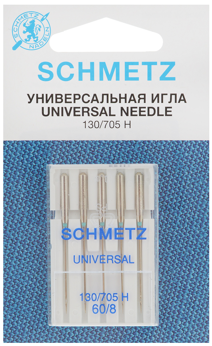 Набор универсальных игл Schmetz, №60, 5 шт22:15.2.VAS Набор универсальных игл Schmetz, №60, 5 шт22:15.2.VASНабор Schmetz состоит из пяти универсальных игл для бытовых швейных машин. Иглы имеют слегка закругленное острие. Предназначены для большинства видов текстильных материалов, в том числе джерси, синтетики и других.Комплектация: 5 шт. Размер игл: №60.Стандарт: 130/705 H.