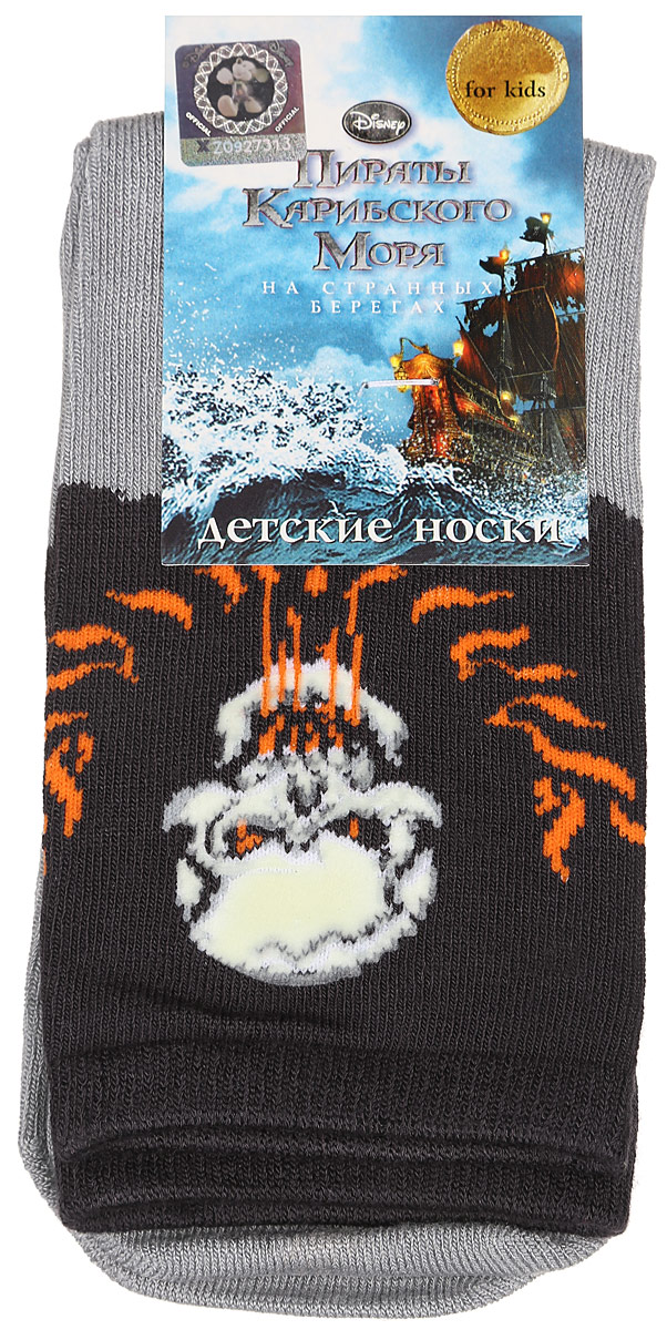 Носки для мальчика Master Socks Disney Пираты Карибского моря, цвет: светло-серый, темно-серый. 12460. Размер 2012460 Носки для мальчика Master Socks Disney Пираты Карибского моря, цвет: светло-серый, темно-серый. 12460. Размер 2012460Носки для мальчика Master Socks Disney Пираты Карибского моря выполнены из мягкого эластичного материала. Содержание бамбука в составе обеспечивает высокую прочность, эластичность и воздухопроницаемость. Изделие хорошо стирается, длительное время сохраняет привлекательный внешний вид. Эластичная резинка мягко облегает ножку ребенка, обеспечивая удобство и комфорт. Модель украшена уникальным изображением черепа со светящимися в темноте элементами и вышитой надписью.Такие носочки станут отличным дополнением к гардеробу маленького поклонника приключений и путешествий. Уважаемые клиенты!Размер, доступный для заказа, является длиной стопы.