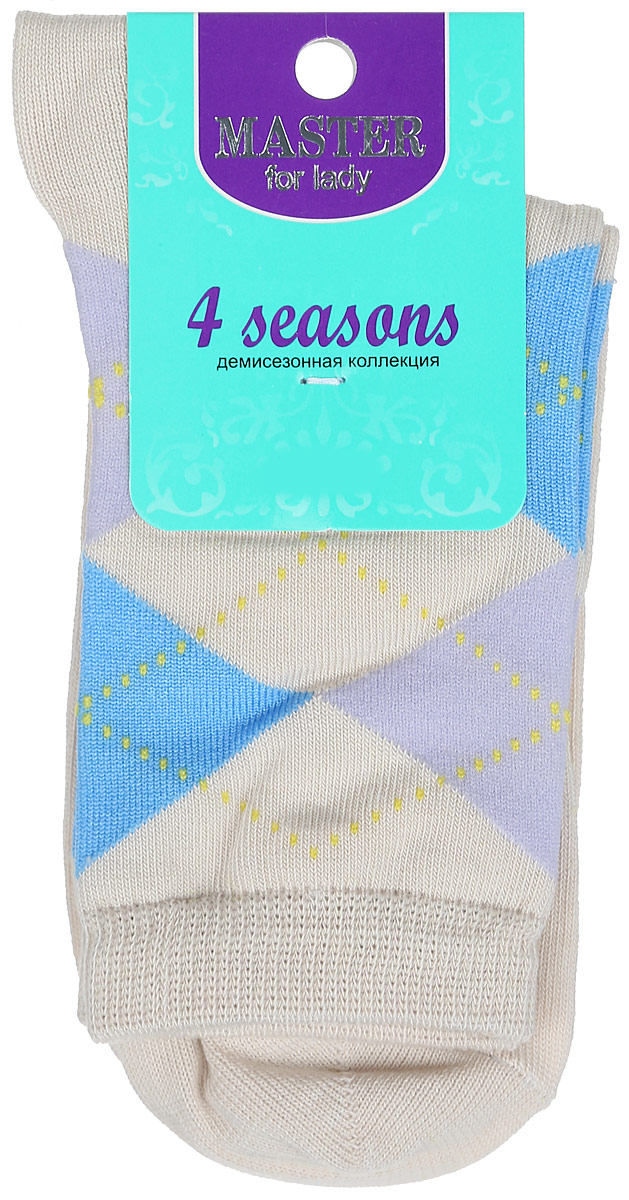 Носки женские Master Socks, цвет: бежевый. 55032. Размер 2555032 Носки женские Master Socks, цвет: бежевый. 55032. Размер 2555032Удобные носки Master Socks, изготовленные из высококачественного комбинированного материала, очень мягкие и приятные на ощупь, позволяют коже дышать. Эластичная резинка плотно облегает ногу, не сдавливая ее, обеспечивая комфорт и удобство. Носки с паголенком классической длины оформлены орнаментом в ромбик. Практичные и комфортные носки великолепно подойдут к любой вашей обуви.