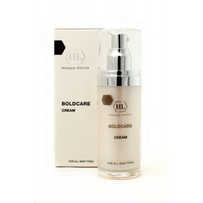 Holy Land Крем Boldcarе Cream 50 мл109057 Holy Land Крем Boldcarе Cream 50 мл109057Легкий, исключительно приятный по текстуре крем, обладающий одновременно увлажняющим и миорелаксирующим действием. Содержит компоненты, способствующие восстановлению кожи и усилению синтеза эластина и коллагена.Активные компоненты: Экстракт дикого ямса, фитостерол из бобов сои, экстракт бурых водорослей Macrocystis Pyrifera, гидролизованные пшеничные протеины, масло сладкого миндаля, экстракт цветков дикой розы, сорбитол, молочная кислота, аминокислоты серин и глицин, глюкоза, аллантоин, гидролизованный шелк, экстракт гамамелиса, лизат бифидо-ферментов, экстракт зеленого чая, экстракт солодки, экстракт центеллы азиатской, экстракт гингко билоба, экстракт шалфея.