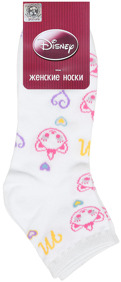 Носки женские Master Socks, цвет: белый. 15861. Размер 2315861 Носки женские Master Socks, цвет: белый. 15861. Размер 2315861Удобные укороченные носки Master Socks, изготовленные из высококачественного комбинированного материала, очень мягкие и приятные на ощупь, позволяют коже дышать.Эластичная резинка плотно облегает ногу, не сдавливая ее, обеспечивая комфорт и удобство. Носки оформлены принтом с изображением героев мультфильма.Практичные и комфортные носки великолепно подойдут к любой вашей обуви.