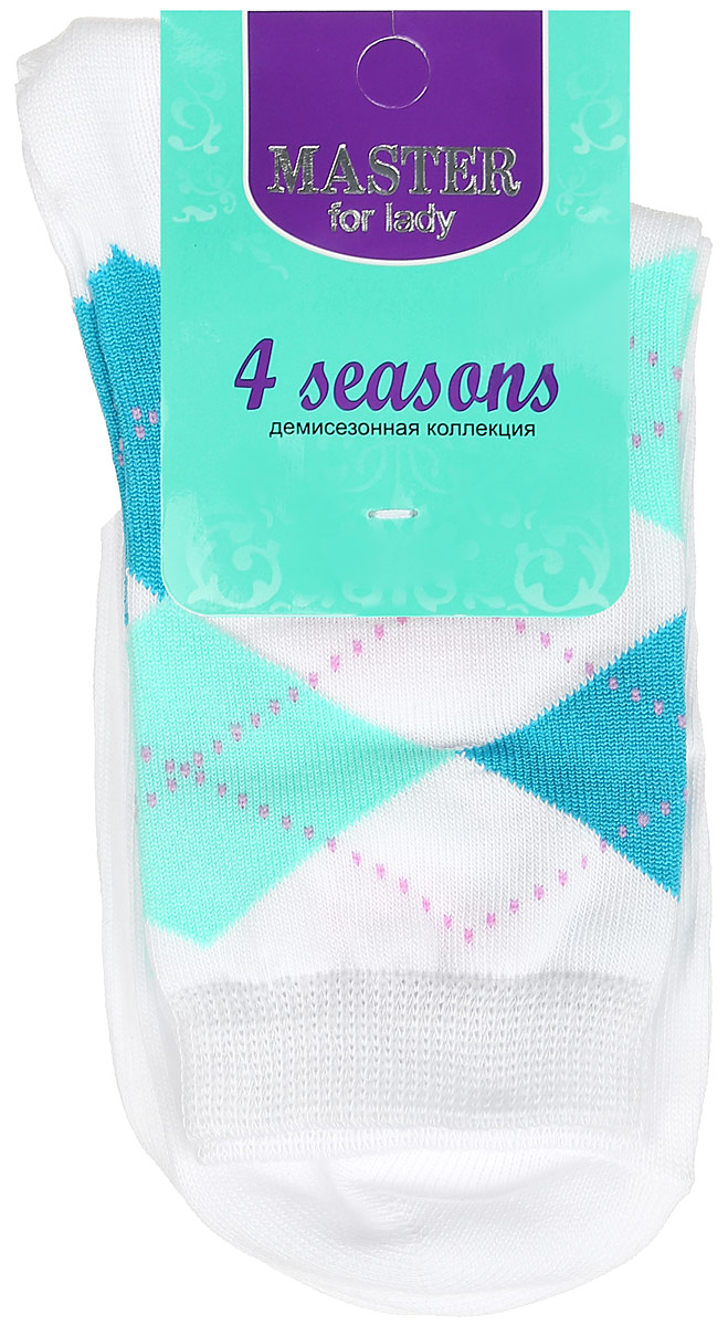 Носки женские Master Socks, цвет: белый. 55032. Размер 2555032 Носки женские Master Socks, цвет: белый. 55032. Размер 2555032Удобные носки Master Socks, изготовленные из высококачественного комбинированного материала, очень мягкие и приятные на ощупь, позволяют коже дышать. Эластичная резинка плотно облегает ногу, не сдавливая ее, обеспечивая комфорт и удобство. Носки с паголенком классической длины оформлены орнаментом в ромбик. Практичные и комфортные носки великолепно подойдут к любой вашей обуви.