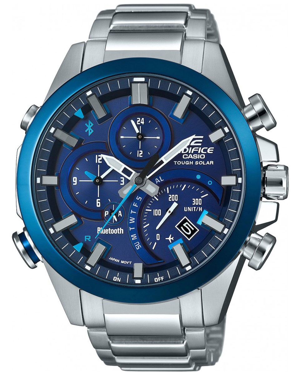 Наручные часы мужской Casio Edifice, цвет: синий, стальной. EQB-500DB-2A