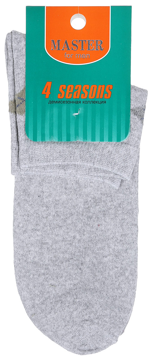 Носки мужские Master Socks, цвет: светло-серый. 58034. Размер 2758034 Носки мужские Master Socks, цвет: светло-серый. 58034. Размер 2758034Удобные носки Master Socks, изготовленные из высококачественного комбинированного материала, очень мягкие и приятные на ощупь, позволяют коже дышать. Эластичная резинка плотно облегает ногу, не сдавливая ее, обеспечивая комфорт и удобство. Носки с укороченным паголенком оформлены геометрическим принтом на верхней части носка. Удобные и комфортные носки великолепно подойдут к любой вашей обуви.