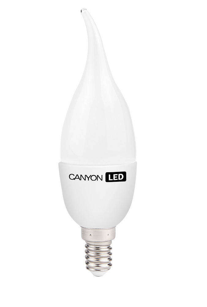 Лампа светодиодная Canyon, цоколь E14, 6W, 2700KBXE14FR6W230VW Лампа светодиодная Canyon, цоколь E14, 6W, 2700KBXE14FR6W230VWДекоративная форма лампы Canyon будет прекрасно смотреться в открытом светильнике. Лампа оснащена уникальным модулем Cob Ice Canyon, что позволяет ей не перегреваться и обеспечивает безопасность при использовании в открытых светильниках.