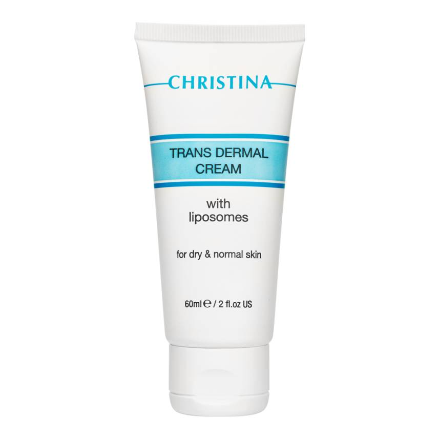 Christina Трансдермальный крем с липосомами для сухой и нормальной кожи Trans Dermal Cream with Liposomes 60 млC-14 Christina Трансдермальный крем с липосомами для сухой и нормальной кожи Trans Dermal Cream with Liposomes 60 млC-14Трансдермальный крем с липосомами для сухой и нормальной кожи Christina Trans Dermal Cream with Liposomes. Великолепный эффект крема обусловлен содержанием в нем витаминов A, E, F,С, которые являются мощными антиоксидантами, укрепляют стенки сосудов, повышают иммунитет кожи, улучшают ее тургор, ускоряют регенерацию, катализируют клеточное дыхание и активизируют межклеточный обмен.Активность действия крема достигается благодаря липосомам, которые, заключая в себя биоактивные вещества, переносят их в глубь кожи, где, разрушаясь, высвобождают эти ингредиенты. Ценен крем и своими противовоспалительным и ранозаживляющим действиями (экстракты алое и календулы). Он интенсивно питает, смягчает и защищает кожу (масло Ши, экстракты мимозы и алое вера). При регулярном применении кожа становится нежной и эластичной, упругой и бархатистой.