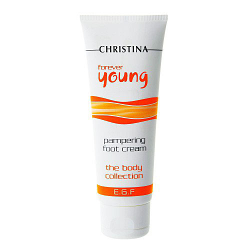 Christina Крем для ног Forever Young Pampering Foot Cream 75 млFYBC- PFC Christina Крем для ног Forever Young Pampering Foot Cream 75 млFYBC- PFCКрем для ног Christina Forever Young Pampering Foot Cream с легкой и хорошо впитывающейся консистенцией обладает антибактериальными и антисептическими свойствами. Хорошо смягчает кожу, способствует быстрому заживлению микротрещинок, размягчает роговые наслоения, стимулирует кровообращение, снимает чувство усталости.