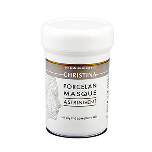 Christina Поросуживающая маска Порцелан для жирной и проблемной кожи Porcelan Astrigent Porcelan Mask 250 млM-36 Christina Поросуживающая маска Порцелан для жирной и проблемной кожи Porcelan Astrigent Porcelan Mask 250 млM-36Поросуживающая маска Порцелан для жирной и проблемной кожи Christina Porcelan Astrigent Porcelan Mask предназначена для кожи с расширенными порами и акне. Она дезинфицирует, тонизирует и осветляет кожу (каолин — белая глина из Японии, оксид цинка, биологическая сера, камфора). Триклозан оказывает выраженный противовоспалительный эффект. Морской коллаген и гиалуроновая кислота увлажняют, а экстракт мимозы и масло эвкалипта успокаивают кожу.Маска восстанавливает кислотно-щелочной баланс, нормализует секрецию сальных желез.