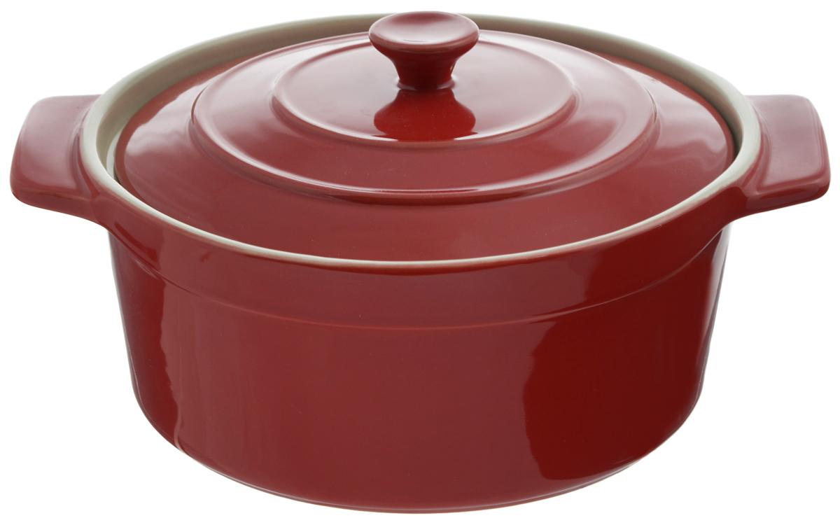 Жаровня Mayer & Boch с крышкой, цвет: бордовый, 2 л. 21786