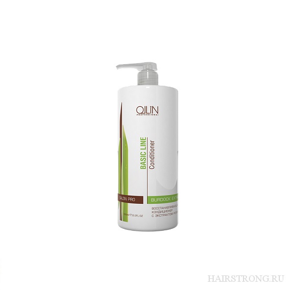 Ollin Восстанавливающий кондиционер с экстрактом репейника Basic Line Reconstructing Conditioner 750 мл390558/4620753725881 Ollin Восстанавливающий кондиционер с экстрактом репейника Basic Line Reconstructing Conditioner 750 мл390558/4620753725881Благодаря тройной формуле, состоящей из экстракта репейника, экстракта куркумы и масла овса, кондиционер активно работает в трех направлениях. Он восстанавливает поврежденные волосы, питает ослабленные корни и стимулирует рост волос. Специальные кондиционирующие компоненты обеспечивают блеск, яркость цвета и легкость при расчесывании волос.