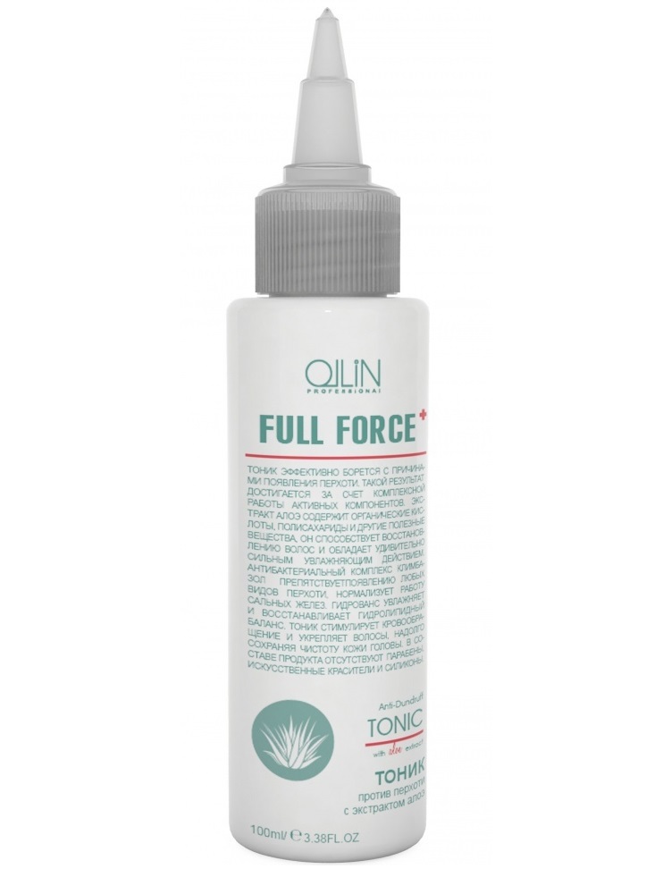 Ollin Тоник против перхоти с экстрактом алоэ Full Force Anti-Dandruff Tonic 100 мл725683 Ollin Тоник против перхоти с экстрактом алоэ Full Force Anti-Dandruff Tonic 100 мл725683Тоник эффективно борется с причинами появления перхоти. Такой результат достигается за счет комплексной работы активных компонентов. Экстракт алоэ содержит органические кислоты, полисахариды и другие полезные вещества, он способствует восстановлению волос и обладает удивительно сильным увлажняющим действием. Антибактериальный комплекс Климбазол препятствует появлению любых видов перхоти, нормализует работу сальных желез. Гидрованс увлажняет и восстанавливает гидролипидный баланс. Тоник стимулирует кровообращение и укрепляет волосы, надолго сохраняя чистоту кожи головы.Без искусственных красителей, Без парабенов, Без силиконов