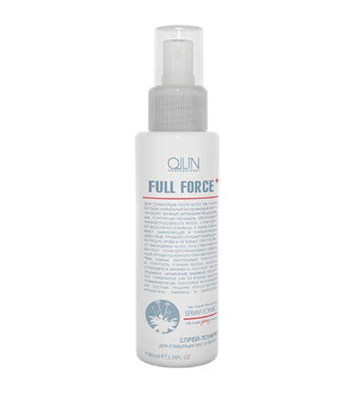 Ollin Спрей-тоник для стимуляции роста волос с экстрактом женьшеня Full Force Hair Growth Stimulating Spray-Tonic 100 мл725744 Ollin Спрей-тоник для стимуляции роста волос с экстрактом женьшеня Full Force Hair Growth Stimulating Spray-Tonic 100 мл725744Спрей-тоник – это несмываемый фитопродукт, действие которого направлено на стимуляцию роста волос. Эффективность его действия основана на богатом компонентами составе, в основе которого лежит сочетание экстракта пурпурного женьшеня и прокапила. Тоник обеспечивает прочность и упругость стержня волоса. Волосы становятся мягкими и получают необходимое увлажнение. Видимый результат появляется уже на второй неделе применения.Без искусственных красителей. Без парабенов. Без силиконов.