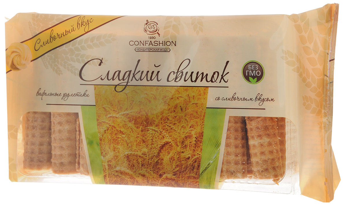 Конфэшн Сладкий свиток вафельные рулетики со сливочным вкусом, 370 г4601614022400 Конфэшн Сладкий свиток вафельные рулетики со сливочным вкусом, 370 г4601614022400Заботиться о себе и своих близких — значит всегда выбирать только самые качественные и полезные продукты. Благодаря специальной рецептуре вафельного листа вафельные рулетики Конфэшн Сладкий свиток обладают великолепными хрустящими свойствами. Рулетики небольшого размера аккуратно сложены и упакованы в коробку, запаянную в целлофан. Современное оборудование и новейшие технологии позволяют сохранить все ценные питательные вещества.