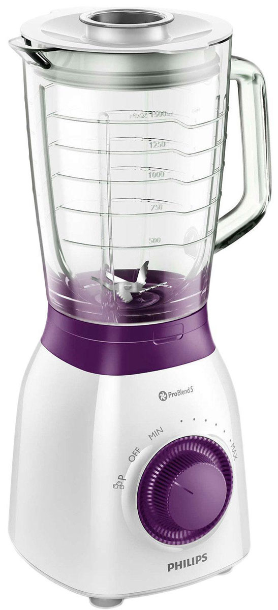 Philips HR2173/00 Viva Collection, Purple блендерHR2173/00 Philips HR2173/00 Viva Collection, Purple блендерHR2173/00Блендер Philips линейки Viva Collection с мотором 600 Вт, кувшином 2 л и ножом ProBlend 5 обеспечивает идеальный результат при приготовлении смузи и других блюд. Легко и просто!Мотор 600 Вт:Легкое измельчение и смешивание продуктов благодаря мощному мотору 600 Вт.ProBlend 5:Нож ProBlend 5 с пятью зазубренными лезвиями для эффективного измельчения и смешивания.Кувшин 2 л из качественного стекла:Кувшин из качественного стекла устойчив к появлению царапин и предотвращает распространение запахов.Различные режимы скорости:Смешивайте продукты на разных скоростях и до нужной консистенции благодаря различным настройкам. Литой регулятор:Литой регулятор для удобного и быстрого управления скоростью. Импульсный режим для смешивания:С помощью импульсного режима вы можете регулировать степень измельчения ингредиентов и время обработки. Индикатор уровня воды:Индикатор уровня воды и рукоятка для удобного использования.