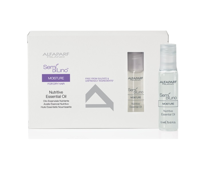 Alfaparf Масло увлажняющее для питания сухих волос Semi Di Lino Moisture Nutritive Essential Oil 6*13 млalfa10009 Alfaparf Масло увлажняющее для питания сухих волос Semi Di Lino Moisture Nutritive Essential Oil 6*13 млalfa10009Alfaparf Semi DiLino Moisture Nutritive Essential Oil Масло увлажняющее для питания сухих волос создано специально для профессионального ухода за волосами. Благодаря специальной формуле и использованию активных ингредиентов масло Альфапарф способствует великолепному восстановлению самых сухих волос. Данное средство активно проникает в структуру волоса, при этом заполняя повреждённые участки волосяного стержня, тем самым способствуя быстрому и надёжному восстановлению.В состав масла Alfaparf SDL Moisture Нутритив входит экстракт льна, который дополнительно обогащён такими жирными кислотами, как Омега 6 и Омега 3, что обеспечивает прекрасное разглаживание волос и придаёт им неповторимый блеск.