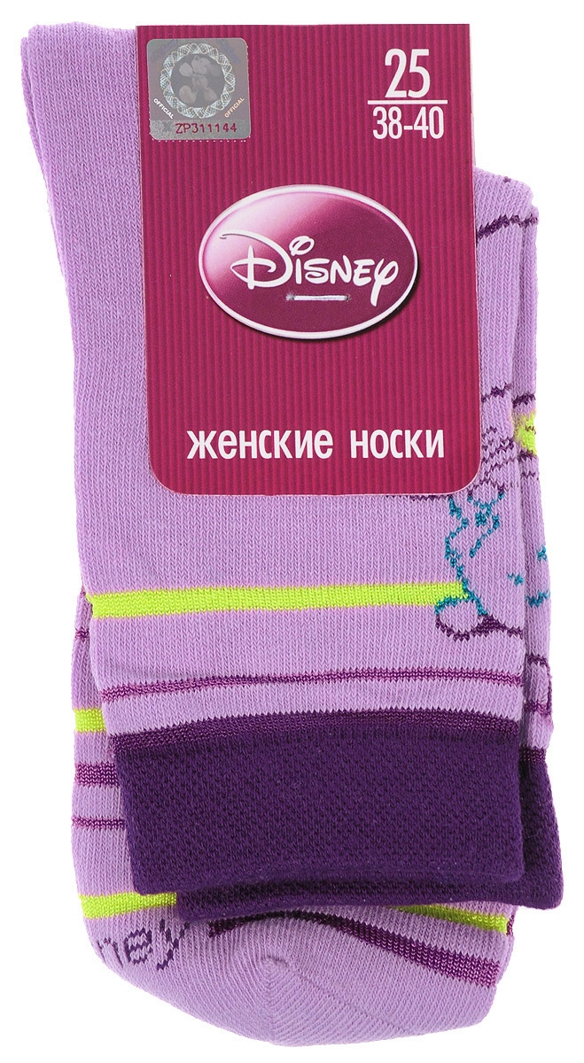 Носки женские Master Socks, цвет: лиловый. 15100. Размер 2315100 Носки женские Master Socks, цвет: лиловый. 15100. Размер 2315100Удобные носки Master Socks, изготовленные из высококачественного комбинированного материала, очень мягкие и приятные на ощупь, позволяют коже дышать.Эластичная резинка плотно облегает ногу, не сдавливая ее, обеспечивая комфорт и удобство. Носки оформлены принтом с изображением героев мультфильма.Практичные и комфортные носки великолепно подойдут к любой вашей обуви.