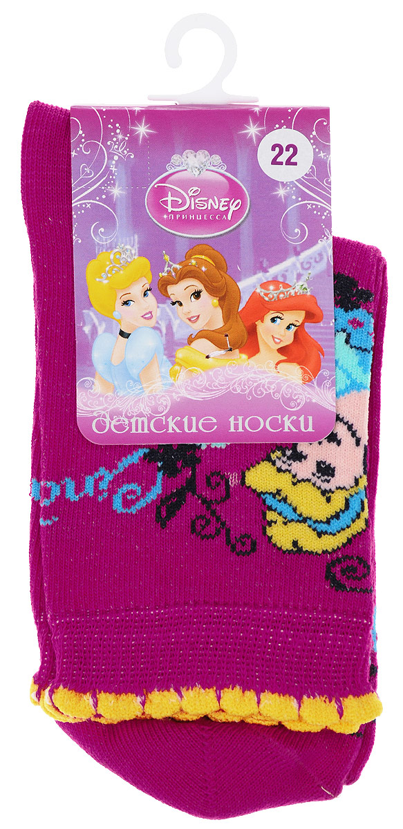 Носки для девочки Master Socks Disney Princess, цвет: малиновый. 12200. Размер 2212200 Носки для девочки Master Socks Disney Princess, цвет: малиновый. 12200. Размер 2212200Детские носки Master Socks Disney Princess выполнены из эластичного хлопка с добавлением полиамида. Материал изделия тактильно приятный, хорошо тянется, не деформируясь.Эластичная резинка мягко облегает ножку ребенка, обеспечивая удобство и комфорт. Модель с фигурными краями украшена изображением главной героини мультфильма Золушка. Такие носочки станут отличным дополнением к гардеробу маленькой поклонницы мультфильма студии Disney! Уважаемые клиенты!Размер, доступный для заказа, является длиной стопы.
